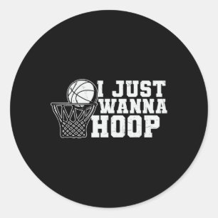 Pegatina Redonda Gráfica divertida cita de un baloncesto