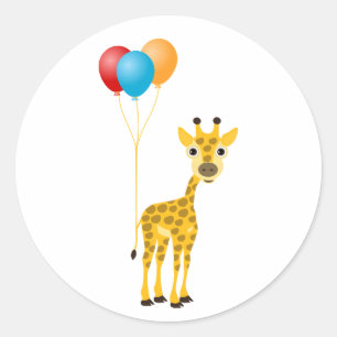 Pegatina Redonda Gráfica divertida con globos de colores