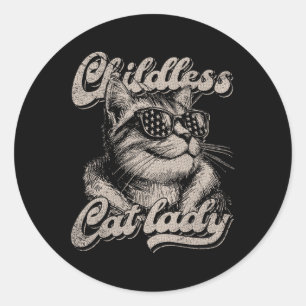 Pegatina Redonda Gráfica divertida de Cat Lover