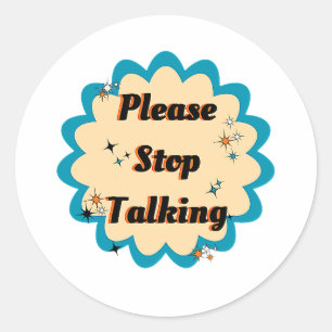 Pegatina Redonda Gráfica divertida de diseño amarillo por favor dej