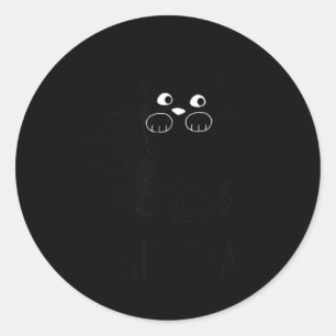 Pegatina Redonda Gráfica Divertida de Gato Negro Kit-Tea