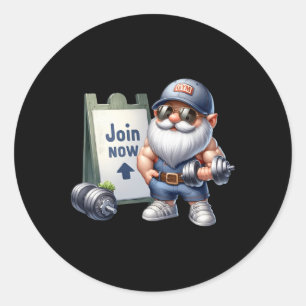 Pegatina Redonda Gráfica divertida del Gimnome Gnome Con TORNILLOS 