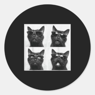 Pegatina Redonda Gráfica divertida foto de gatos Selfie Gracioso _2