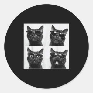 Pegatina Redonda Gráfica divertida foto de gatos Selfie Gracioso _5