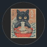 Pegatina Redonda Gráfica divertida Tees Kawaii Cat Anime Regalos Ca<br><div class="desc">Gráfica divertida Tees Kawaii Cat Anime Regala Gato Ramen Japonés</div>