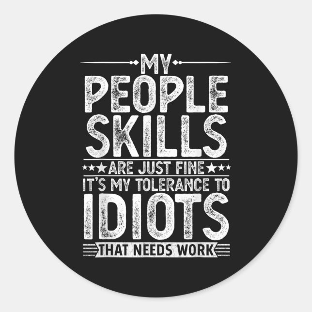 Pegatina Redonda Gráfica Graciosa Para Hombres Humor Adulto Sarcást (Anverso)