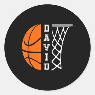 Pegatina Redonda Gráfica personalizada del jugador de baloncesto co