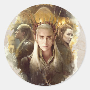 Pegatina Redonda Gráfica Thranduil, LEGOLAS GREENLEAF™ y TAURIEL™