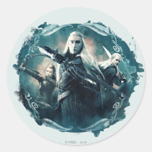 Pegatina Redonda Gráfica Thranduil, TAURIEL™ y LEGOLAS GREENLEAF™