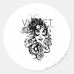 Pegatina Redonda Gráfico 4 del zafiro de estrella