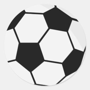 Pegatina Redonda Gráfico clásico de balón de fútbol para fanáticos 
