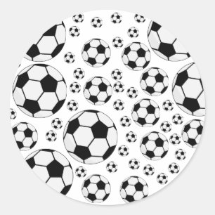 Pegatina Redonda Gráfico clásico de balón de fútbol para fanáticos