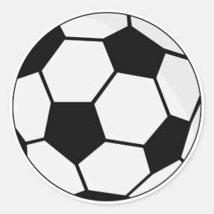 Pegatina Redonda Gráfico clásico de balón de fútbol para fanáticos 