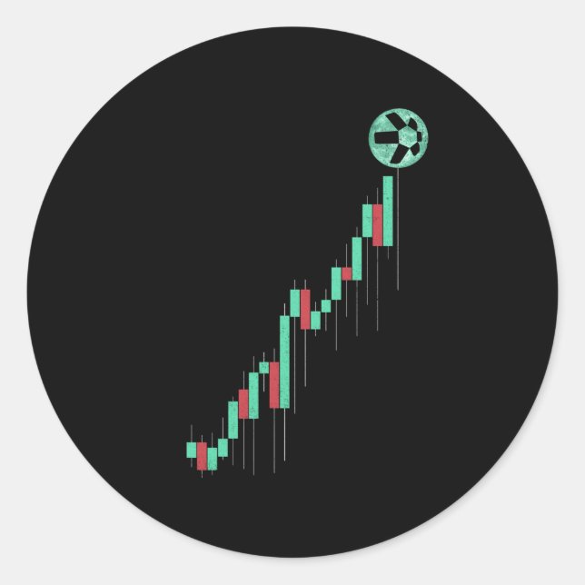Pegatina Redonda Gráfico de acciones Quant QNT Coin Trading Crypto  (Anverso)