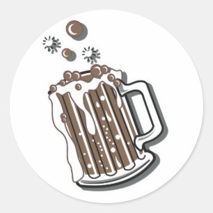 Pegatina Redonda gráfico de cerveza raíz de estilo retro
