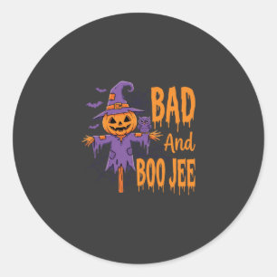 Pegatina Redonda Gráfico de espantapájaros Bad And Boo Jee de Hallo