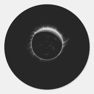 Pegatina Redonda Gráfico De Eventos De Guay De Solar Eclipse Moon Y