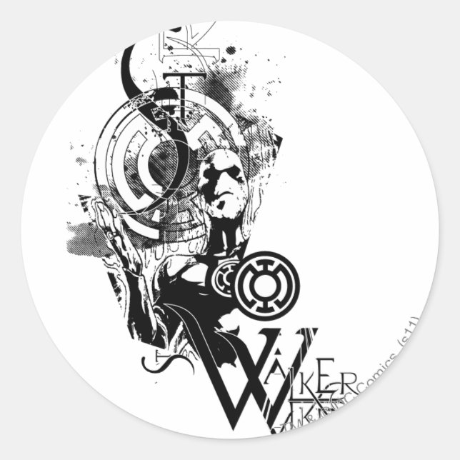 Pegatina Redonda Gráfico de linterna azul 2 (Anverso)