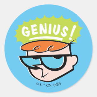 Pegatina Redonda Gráfico de llamadas "Genius" de Dexter