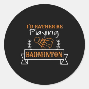 Pegatina Redonda Gráfico de pelota de bádminton para un jugador de 