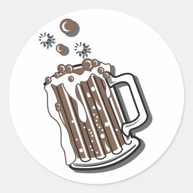 Pegatina Redonda gráfico de root beer al estilo retro (Anverso)