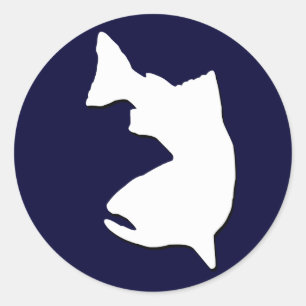 PEGATINA REDONDA GRÁFICO DE VECTOR DE LA PESCA DE LA TRUCHA