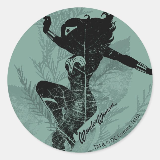 Pegatina Redonda Gráfico del follaje de la follaje de la mujer mara (Anverso)