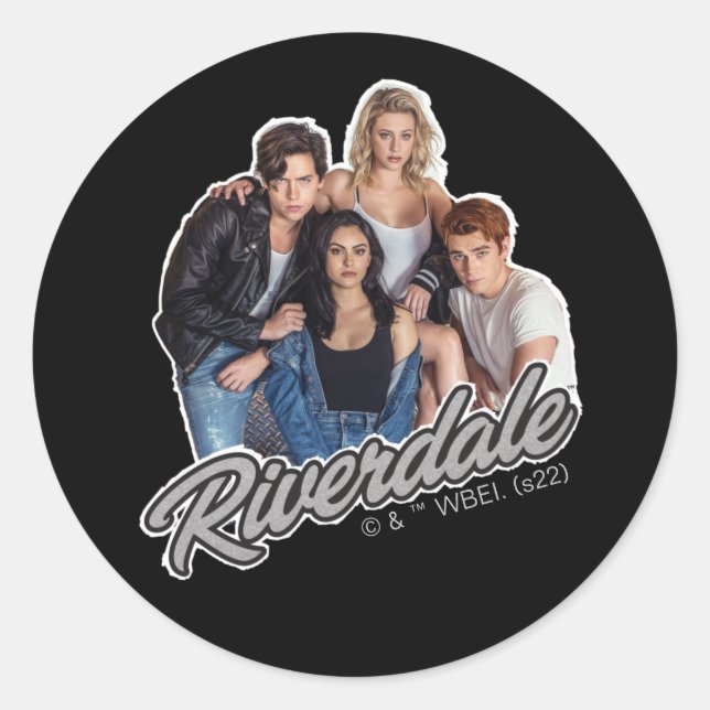 Pegatina Redonda Gráfico del grupo Retro Riverdale (Anverso)