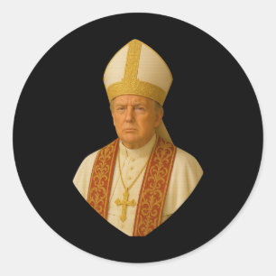 Pegatina Redonda Gráfico del Papa Trump - Divertido diseño político