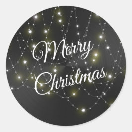 Pegatina Redonda Gráfico moderno de luces metálicas negras