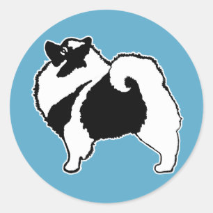 Pegatina Redonda Gráficos de Keeshond - Arte de perro original lin