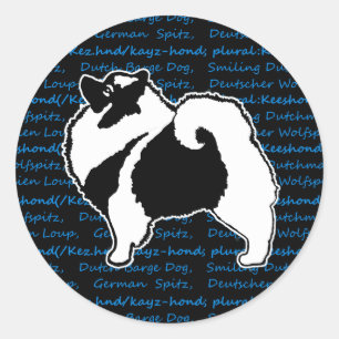 Pegatina Redonda Gráficos de Keeshond - Arte de perro original lind