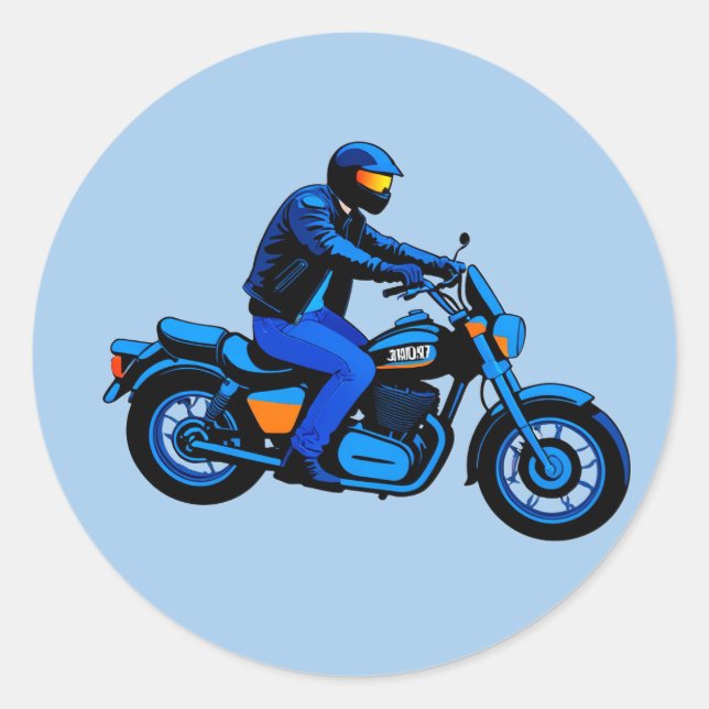 Pegatina Redonda Gráficos de motocicleta estilo movimiento para el  (Anverso)