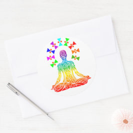 Pegatina Redonda Gráficos del día del yoga