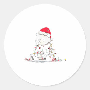 Pegatina Redonda Gráficos divertidos de Navidad de panda Amante de 