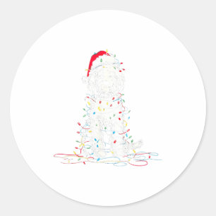 Pegatina Redonda Gráficos divertidos de Navidad de Sheepadoodle Luc