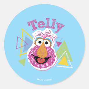 Pegatina Redonda Gráficos Divertidos de Telly Monster