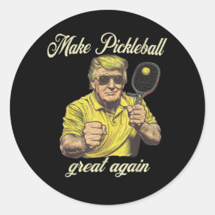 Pegatina Redonda Gráficos Divertidos para Amantes de Pickleball Pel