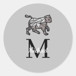 Pegatina Redonda Gráficos monográficos personalizados Cet negro per