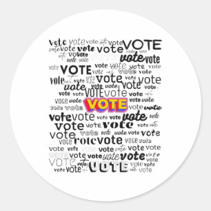 Pegatina Redonda Gráficos Votación Motivadora Hombres Mujeres Vinta