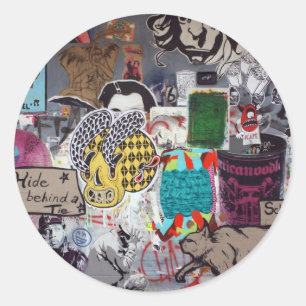 Pegatina Redonda Grafiti, Berlín, Alemania