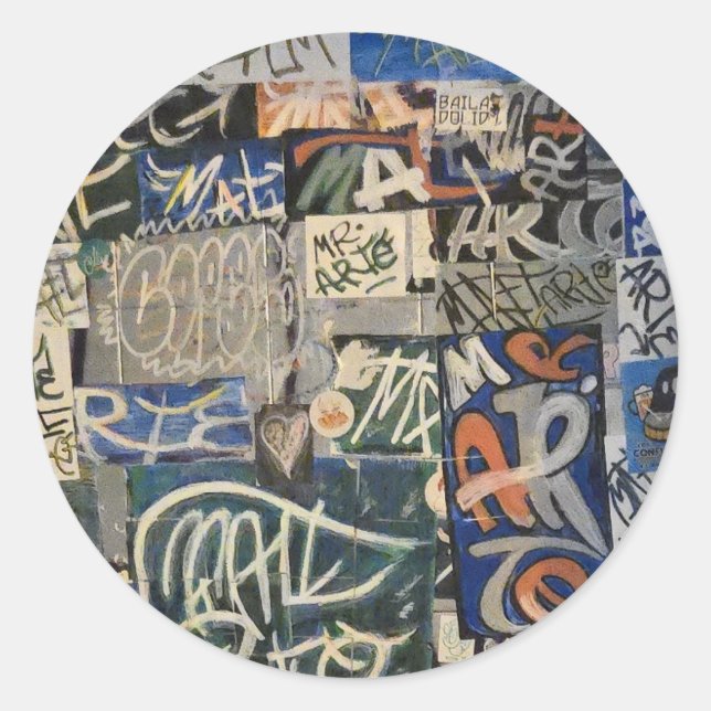 Pegatina Redonda Grafiti colorido (Anverso)