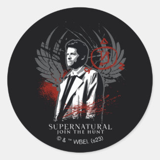 Pegatina Redonda Grafiti de Castiel Supernatural