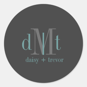 Pegatina Redonda Grafito llano + pegatinas verde azulados del