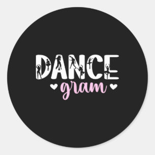 Pegatina Redonda Gram De Baile De Una Abuela De Baile Bailarina