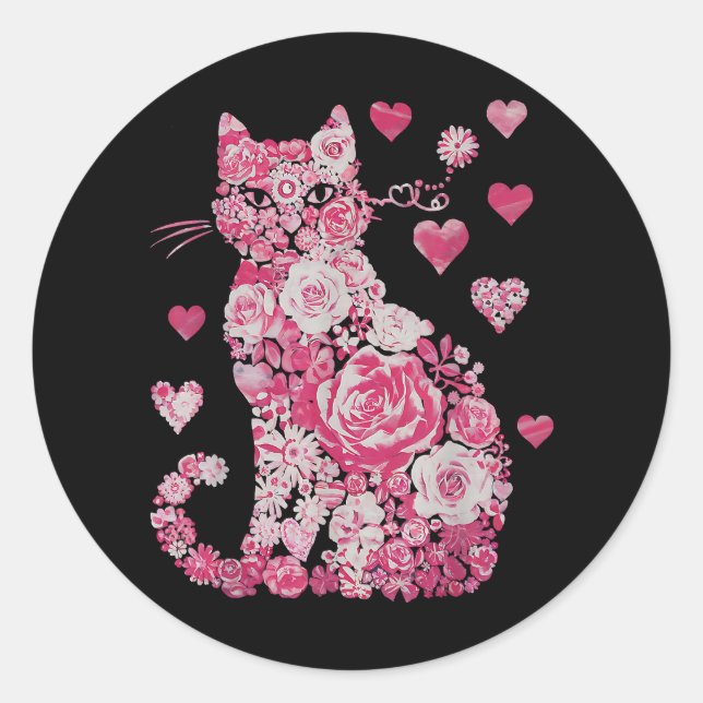 Pegatina Redonda Gram Heart divertido para las mujeres del Día de l (Anverso)