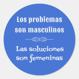 Pegatina Redonda gramática de aprendizaje en español cita azul