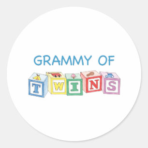 Pegatina Redonda Grammy of Twins Blocks