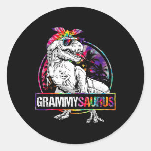 Pegatina Redonda Grammysaurus Dinosaur Grammy Saurus Familia Coinci