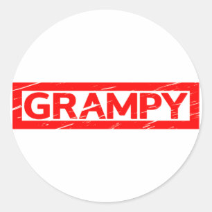 Pegatina Redonda Grampy Stamp
